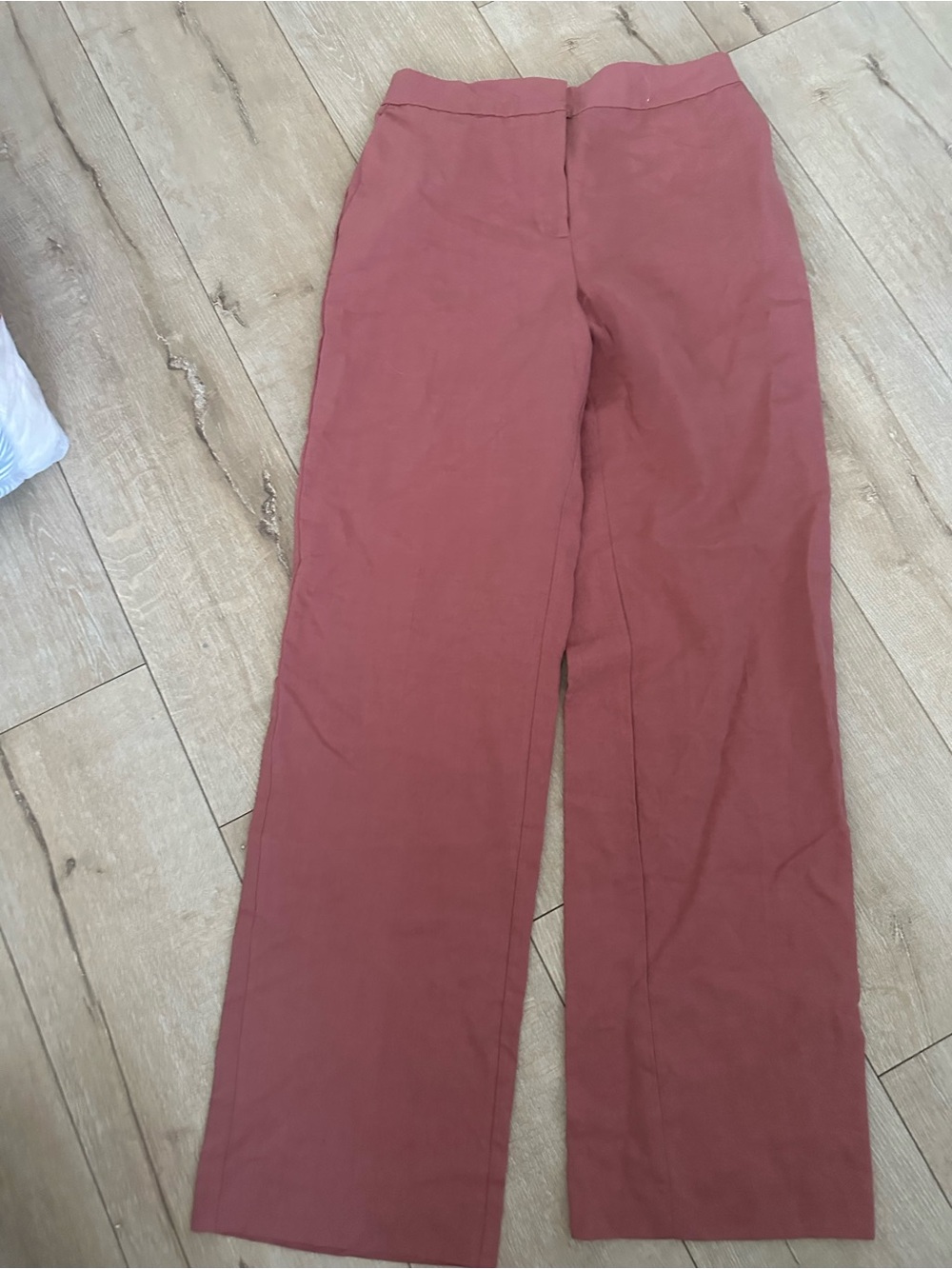 Zara High-Rise Wide-Leg Trousers in Rose